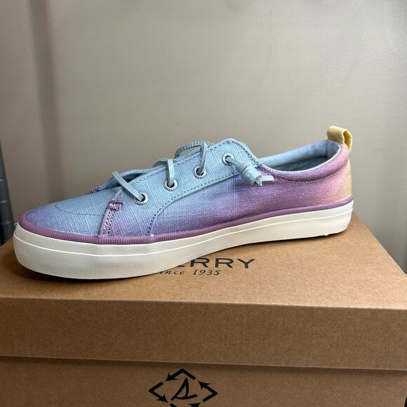 Sperry Comfort Shoes Crest Vibe Shimmer Fade Blue Textile Sneakers Women's NIB - Picture 3 of 9